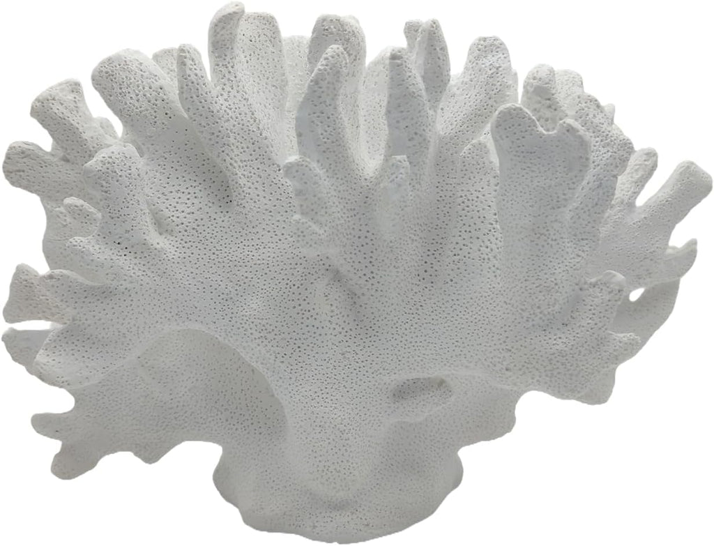 Coral Reef Decor Home Statue,Coastal Beach Nautical Decor,Aquarium、Desk、Bathroom、Room、Shelf Statue,Ocean Themed Gifts (D-White)