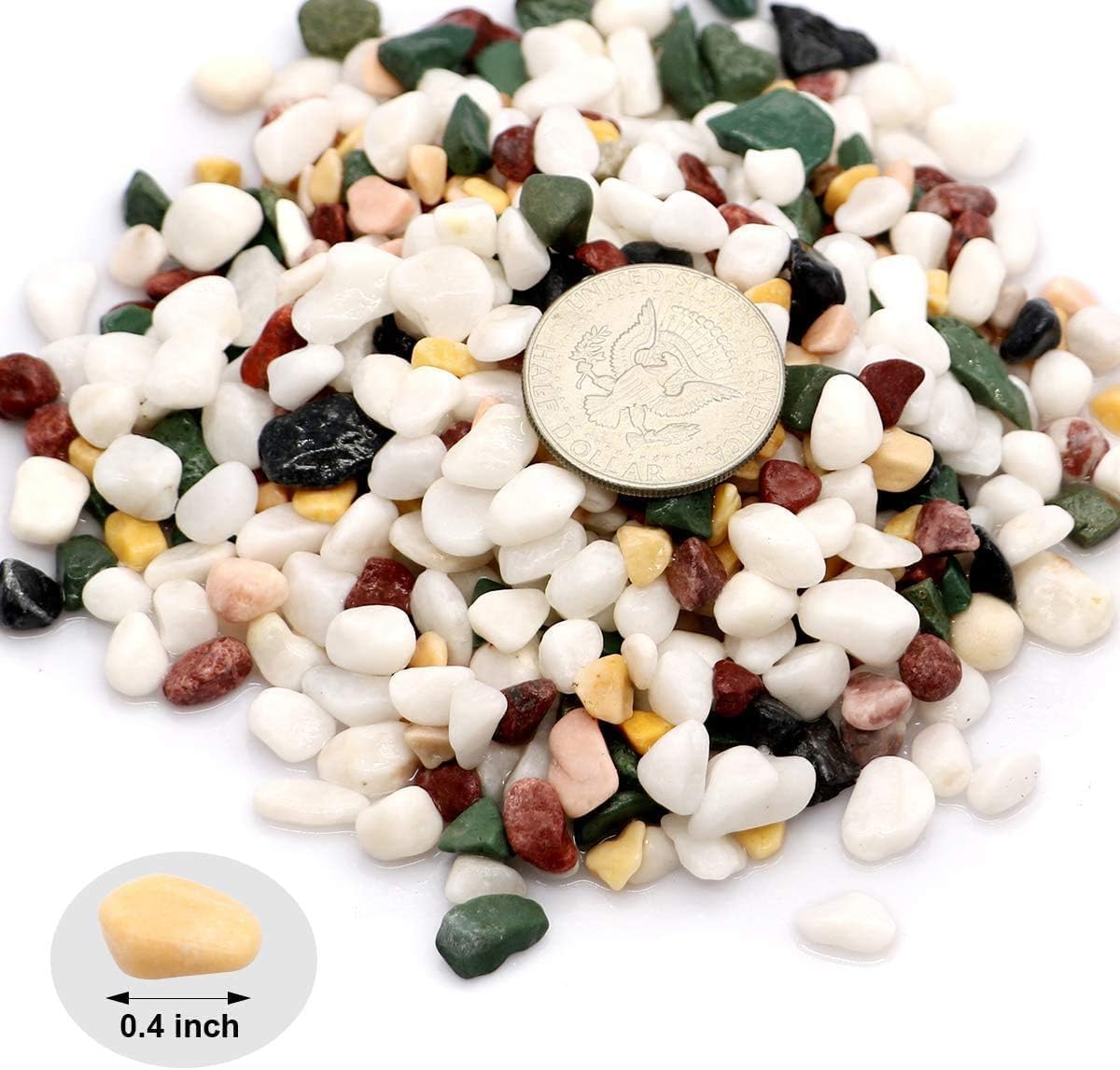TOYPOPOR 6LB Succulent and Cactus Gravel Pebbles, 1/5 Inch Natural Decorative Polished Stones, River Rocks for Plants, Vases, Aquariums, Terrarium and Outdoor Gardening, Mixed Color