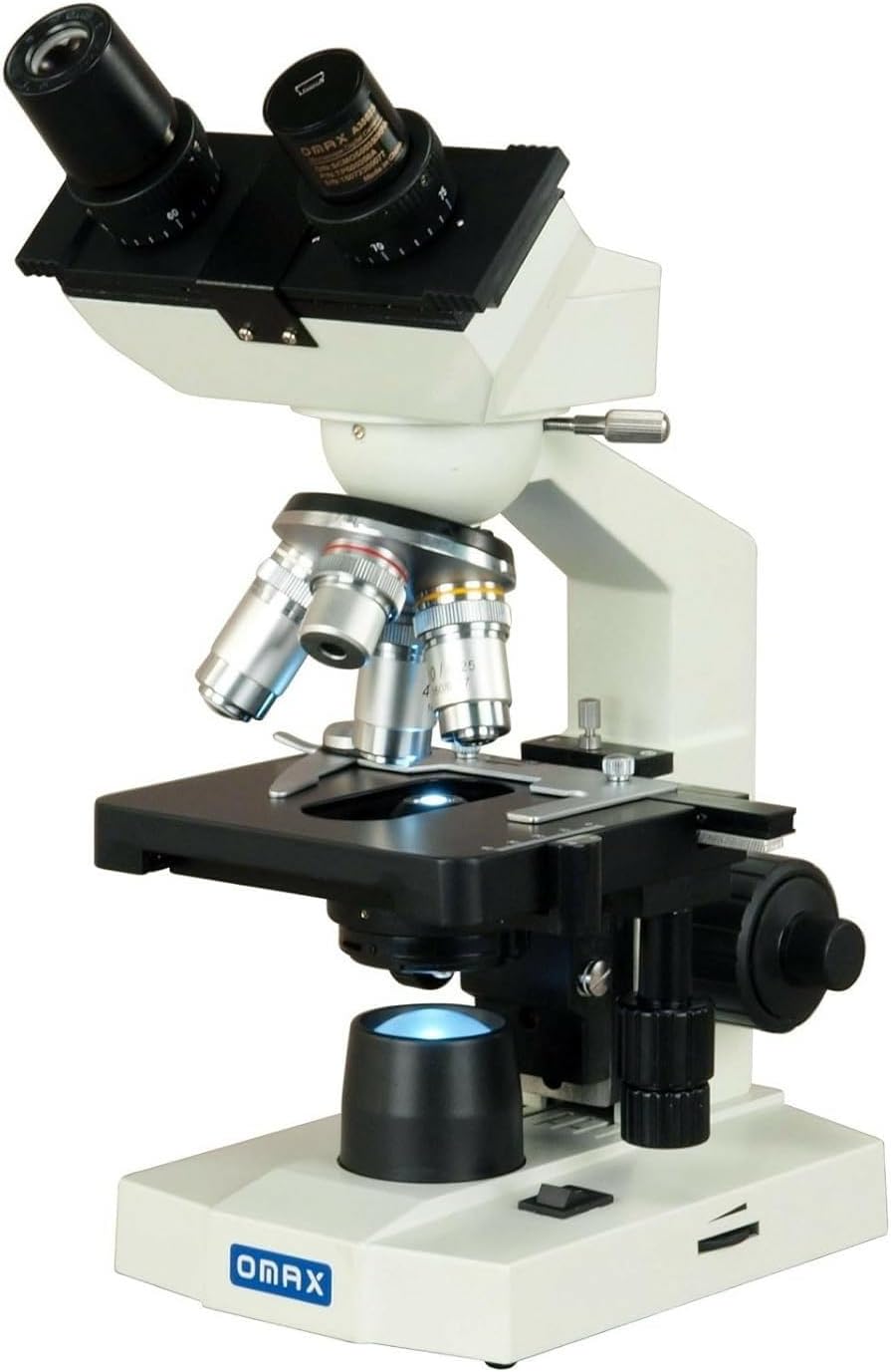 OMAX - 40X-2500X LED Binocular Lab Compound Microscope with 5MP Camera and Mechanical Stage - M82EZ-C50S