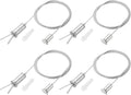 PATIKIL Ceiling Hanging Wire Cable Kit, 1m/3.3ft 4 Set Adjustable Light Suspend Cable Kit Panel Hanging Rope Clamp Slotted Round Nail for Pendant Light Fitting Aquarium Lights, Style 1