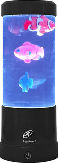 Lightahead Mini LED Round Fish Lamp Color Changing Light Effects, A Sensory Synthetic Fish Aquarium Tank 9 inches Tall Mood Lamp.