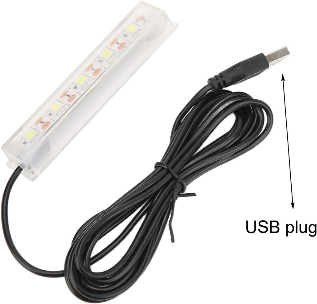 Pssopp Color Changing Dimmable LED Aquarium Light, Plastic Aquarium Light for Freshwater Plants, USB Powered Small Lamp for Fish and Desk Decoration