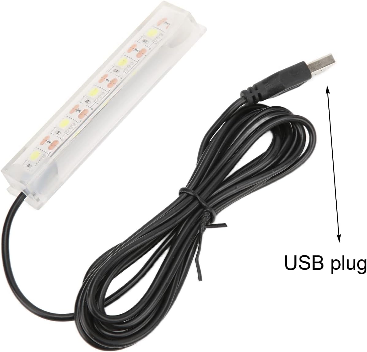 Pssopp Color Changing Dimmable LED Aquarium Light, Plastic Aquarium Light for Freshwater Plants, USB Powered Small Lamp for Fish and Desk Decoration