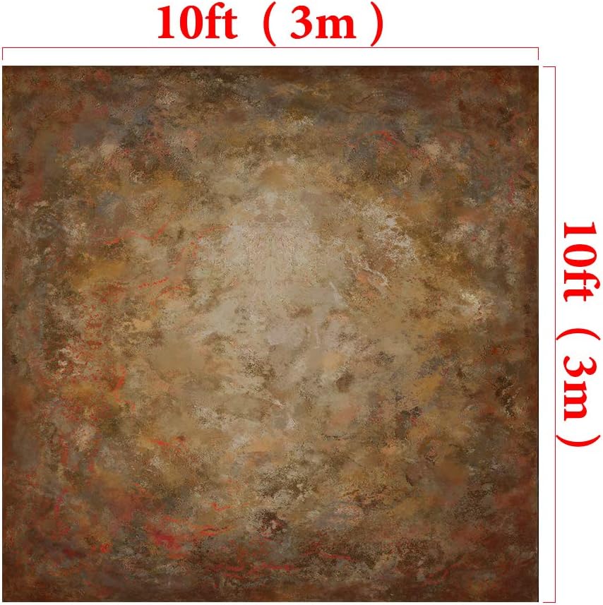 Kate 10x10ft(3x3m) Vintage Rusty Backdrops Microfiber Brown Paint Abstract Photo Backdrop Retro Portrait Background