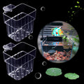 2 Pieces 6 Holes Aquarium Plant Holder Clear Acrylic Fish Tank Planter Cup Hanging Water Plants Pot for Aquarium Decor Plant Cultivation Aquarium Decorations