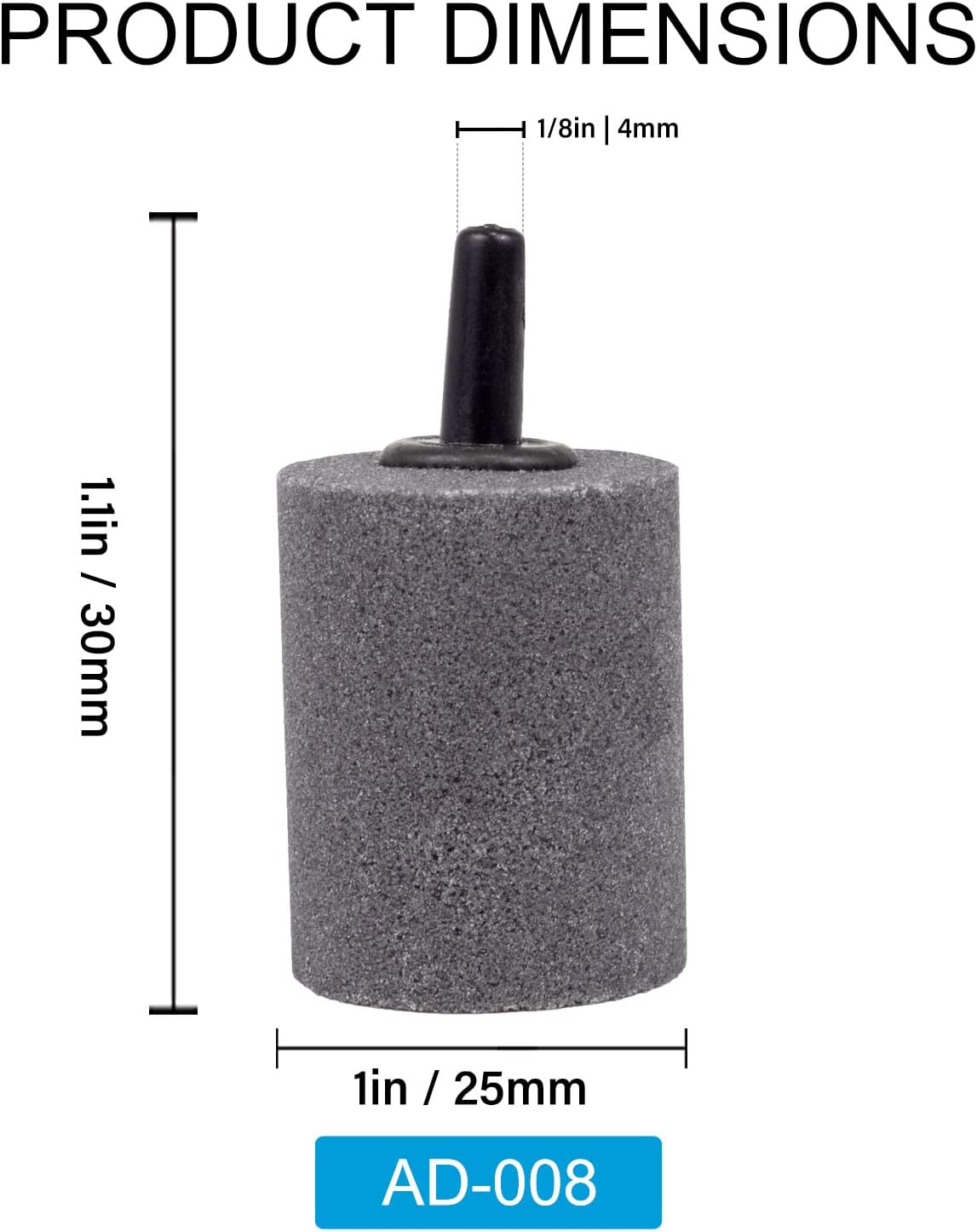 Air Stone Bubble Diffuser Ball - for Aquarium Air Pump and Fish Tanks, Gray, Pack of 10pcs