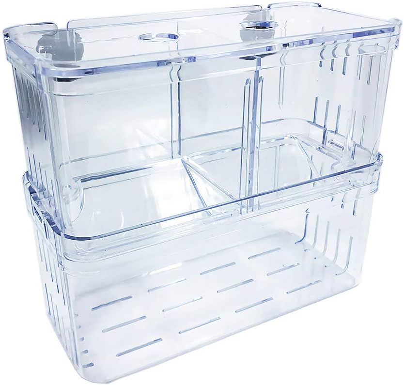 Mipukbay Medium Aquarium Isolation Breeding Box, Acrylic Transparent Aquarium Breeder Box for Fish Fry Hatching, Shrimp Breeding, Betta, Guppy, Killifish, Clownfish, Suitable for 5-40 Gallon Tanks
