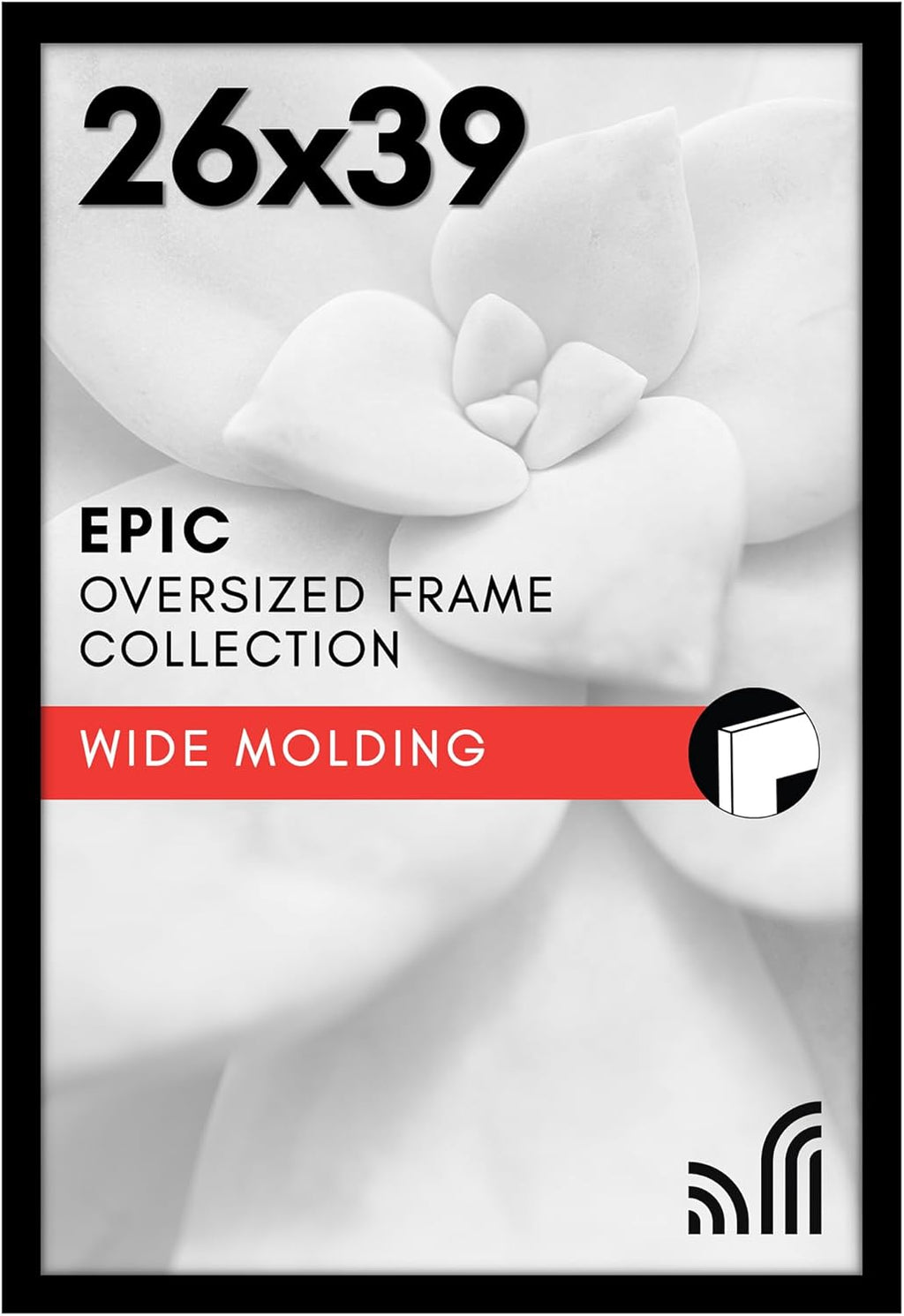 Americanflat 26x39 Poster Frame with Polished Plexiglass - Black Picture Frame - Wide Photo Frames Made of Engineered Wood for Vertical or Horizontal Wall Display - Epic Collection - Black