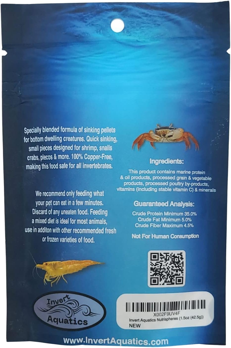 NutriSpheres - Sinking Diet for Snails, Shrimp & Bottom Feeding Fish