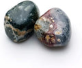 Polished Ocean Jasper Crystal Stones - 2 Pcs of 1.2" Worry Stone for Anxiety, Pocket Palm Stone Super Large Handpicked Natural Tumbled Gemstones for Meditation, Reiki, Chakra Healing, Home Decor