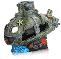 8.2 inch Submarine Realistic Shipwreck Decor for Aquarium - Resin Sunken Ship Ornament with Fish Hideouts, Fish Tank Accessories, Aquarium Ornaments, Fish Tank shipwrecks Submarine