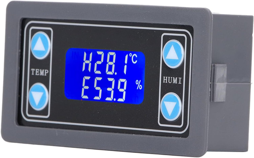 Temperature Humidity Controller Dual Relay Output Digital Thermostat Humidistat Control Module for Greenhouse Reptile Terrarium ABS Material