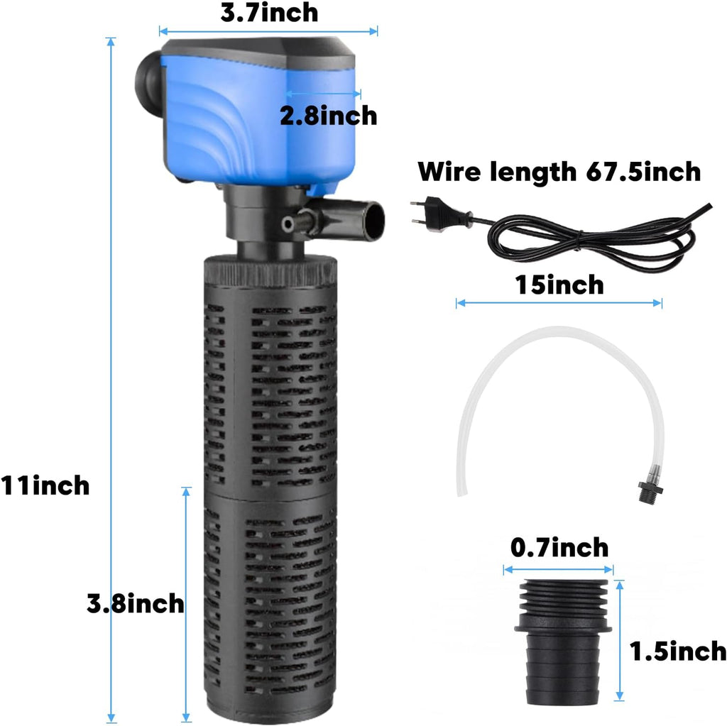 Aquarium Filter, 450GPH Fish Tank Filters for 75-150 Gallon Aquariums and Fish Tank, Suitable for Saltwater and Freshwater, Whisper Filter