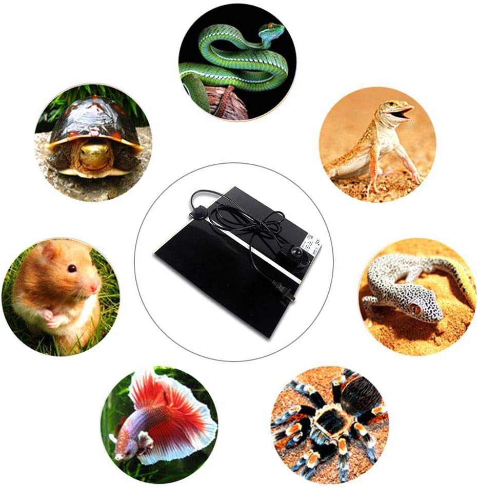 KABASI Reptile Heating Pad, 20W 16.5x11 inch Waterproof Reptile Heat Pad Under Tank Terrarium with Temperature Control, Safety Adjustable Reptile Heat Mat for Turtle, Tortoise, Snakes, Lizard, Gecko