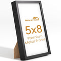 5x8 Aluminum Metal Picture Frame,Tempered Glass Black Photo Frame 5x8 for Family Photo,Posters,Art,Document to Wall Mount Horizontally or Vertically