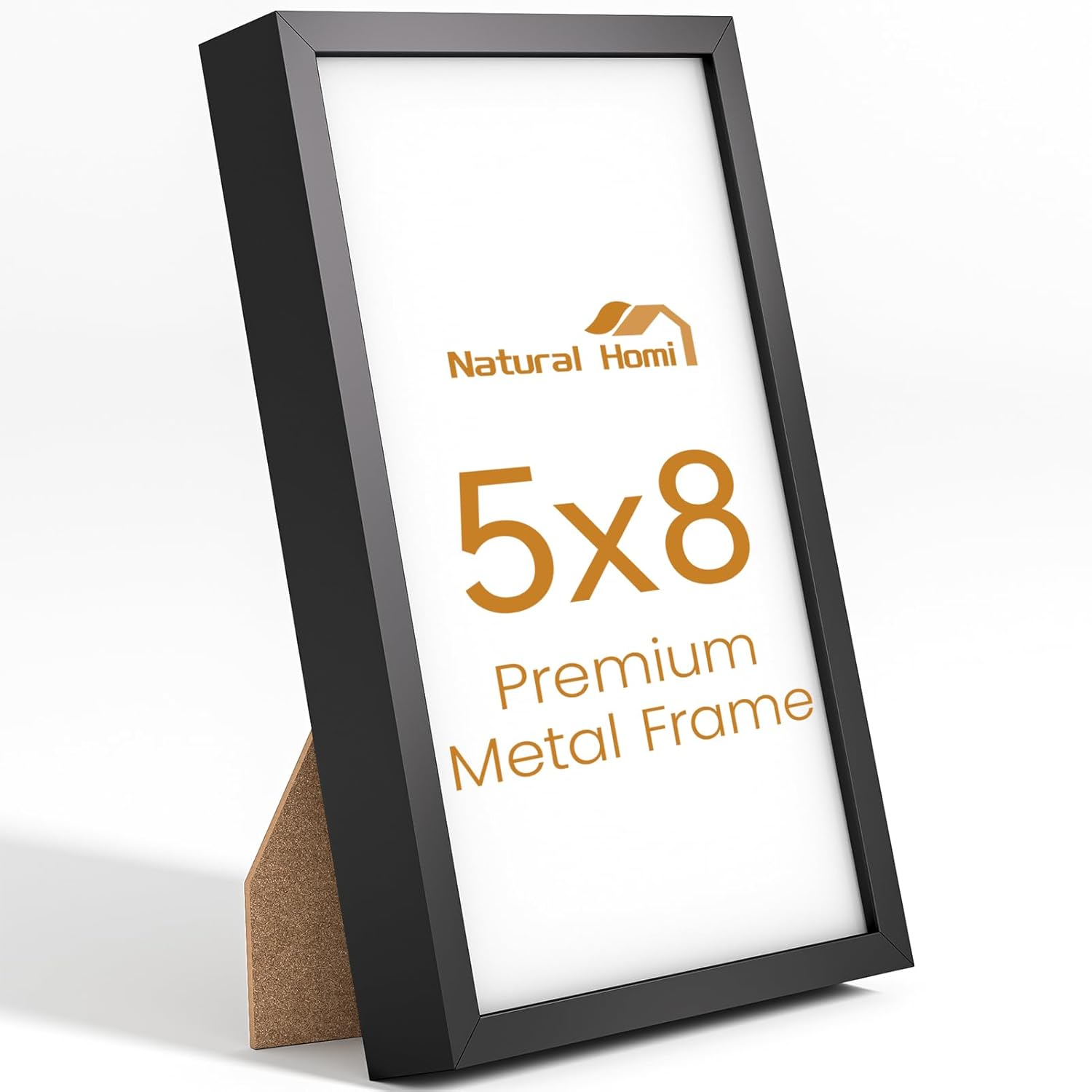 5x8 Aluminum Metal Picture Frame,Tempered Glass Black Photo Frame 5x8 for Family Photo,Posters,Art,Document to Wall Mount Horizontally or Vertically