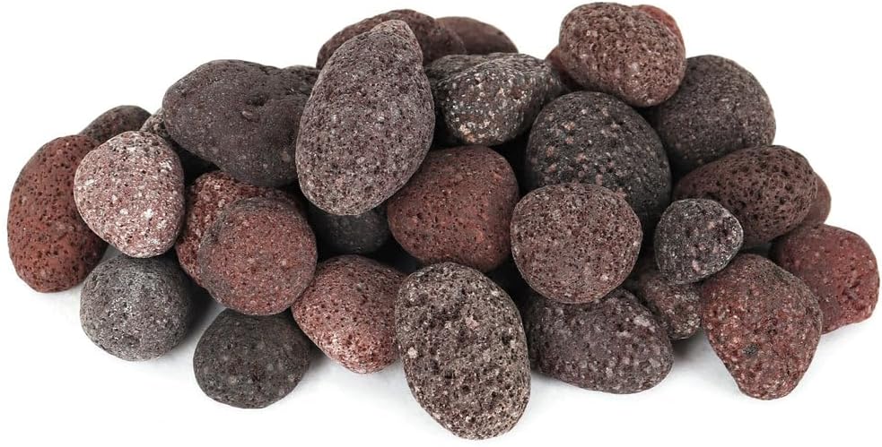 Lava Rock - 50-Pound Tumbled Lava Stones - 1" Red Lava Pebbles - Volcanic Rock - Landscaping Rocks