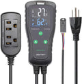 Temperature and Humidity ControllerPlug-in Thermostat Humidistat Reptile Greenhouse,Dual Stage Pre-Wired Outlet 110V 10A