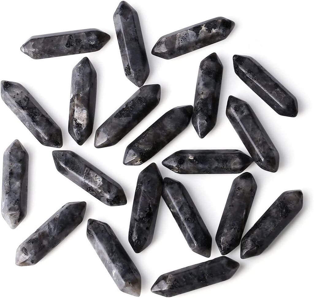 ZHIYUXI Black Labradorite Crystal Healing Crystals Labradorite Stone Stones and Crystals Gemstone Tumbled Polished Energy Reiki Healing Stones Crystal Wands DIY Decor Gifts 10 Pcs