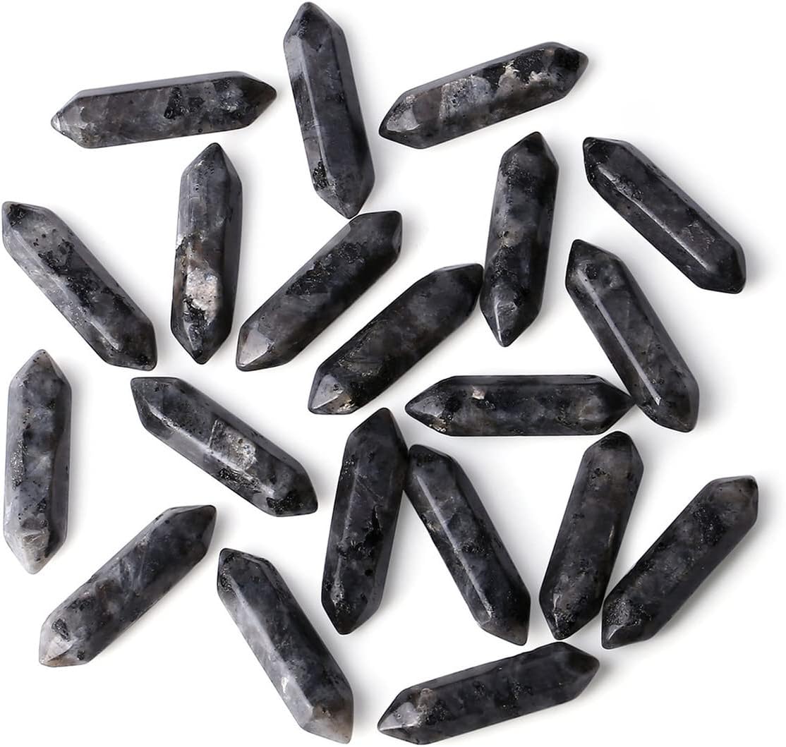 ZHIYUXI Black Labradorite Crystal Healing Crystals Labradorite Stone Stones and Crystals Gemstone Tumbled Polished Energy Reiki Healing Stones Crystal Wands DIY Decor Gifts 10 Pcs