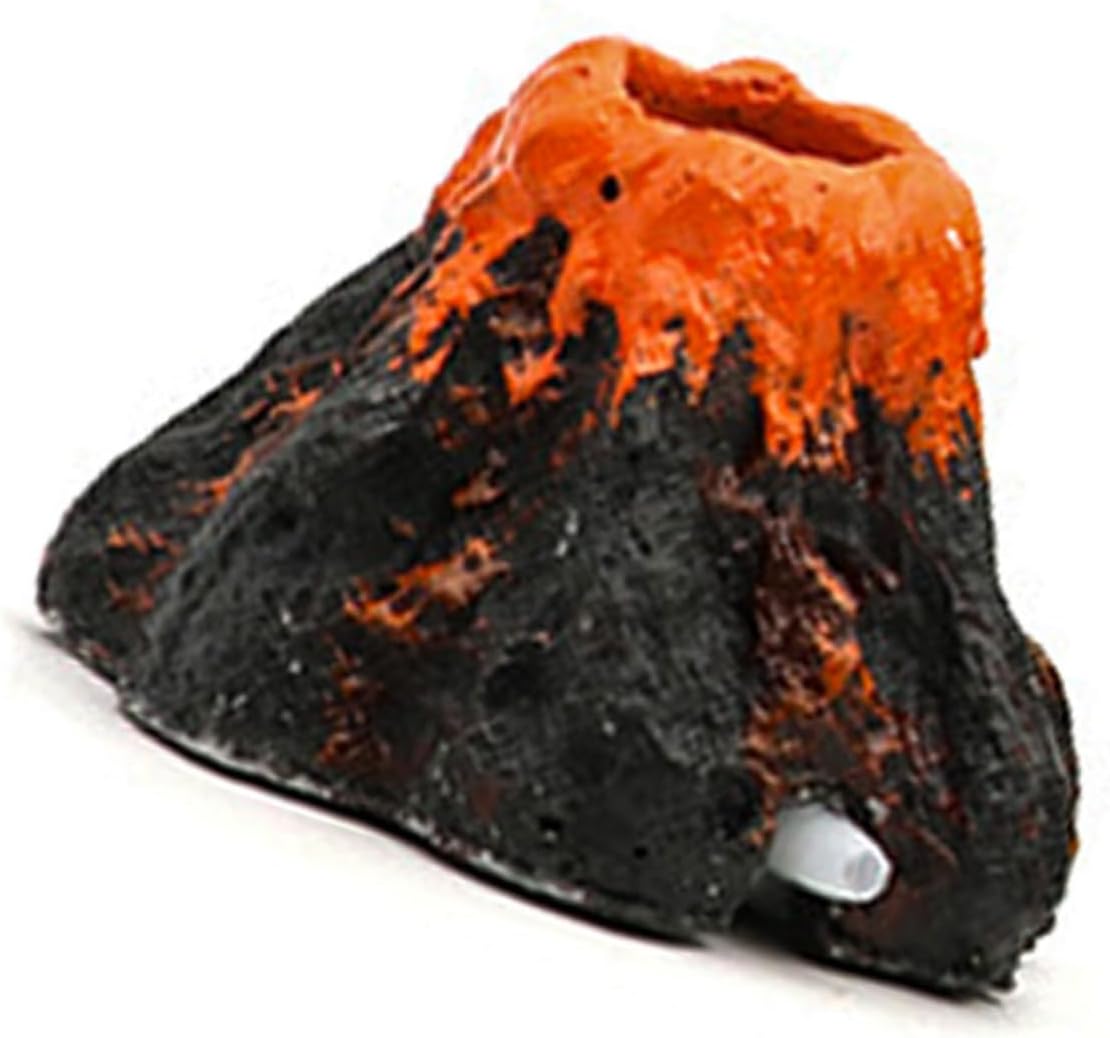 Fish Tank Volcano with Air Stone Aquarium Bubbler Decoration Air Pump Accessory Small