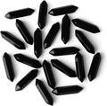 ZHIYUXI 20 Pcs Obsidian Crystal Gemstone Points Healing Crystals Wand Obsidian Stone Black Crystal Black Tumbled Polished Energy Reiki Stones Meditation Yoga Decor Gifts