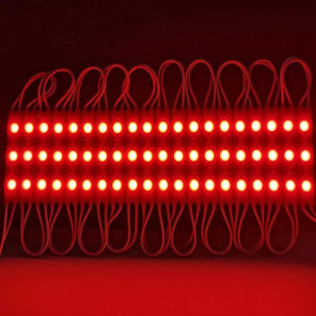 LED Module, 100PCS Red Light for Signs, 12V DC 5630 SMD 3 LED Window Light, Waterproof for Letter Advertising Sign Decor (Red, Power Supply NOT Included)