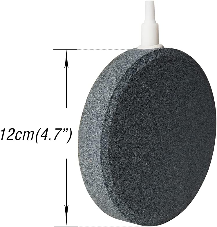 Quickun 4.7 Inch Updated Crazy Air Mineral Ball Stone Cylinder Bubbler Plus Diffuser Aquarium Fish Tank Hydroponics Pump Airstones Diffuser 3/16" 5/16" Hose ID