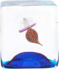 GlassOfVenice Murano Glass Aquarium Cube with Jellyfish