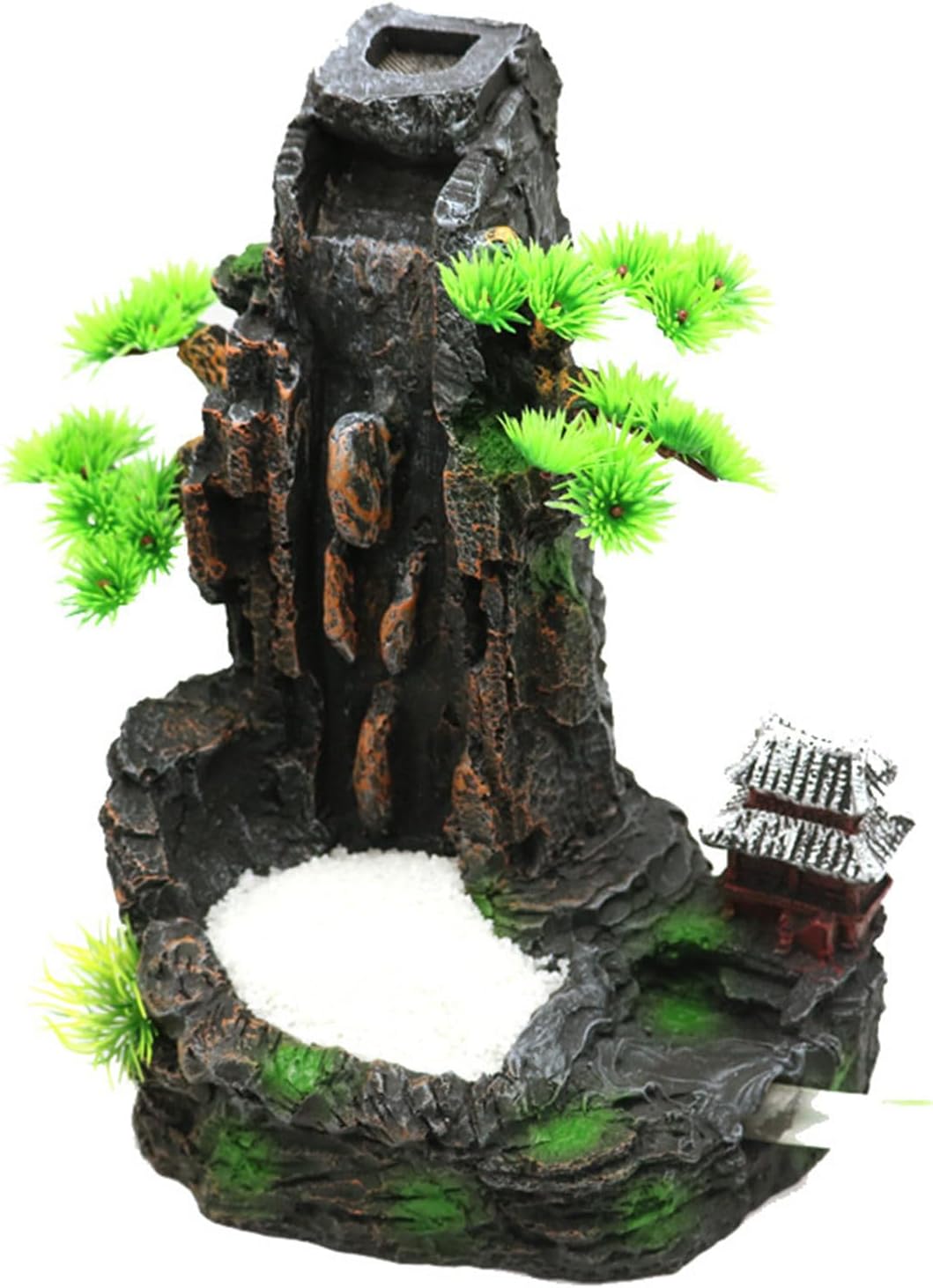 Naturalistic Resin Waterfall Mountain Aquarium Ornament With Flowing Waterfall Effect For Fish Tanks Habitat Decors