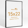 15x22 Aluminum Metal Picture Frame,Tempered Glass Black Photo Frame 15x22 for Family Photo,Posters,Art,Document to Wall Mount Horizontally or Vertically