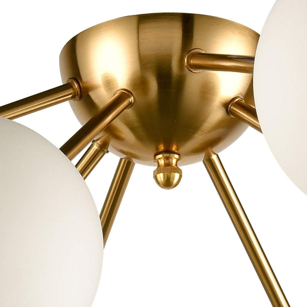 HOLKIRT Elegant Modern Globe Semi Flush Mount Ceiling Light, 8 Light Mid Century Sputnik Chandeliers Fixture