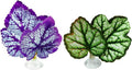 2PCS Betta Fish Leaf Pad with Suction Cup Hammock Simulating Habitat Realistic Resting Fish Rest Bed Aquariums Decor Hammock Simulating Habitat, Purple
