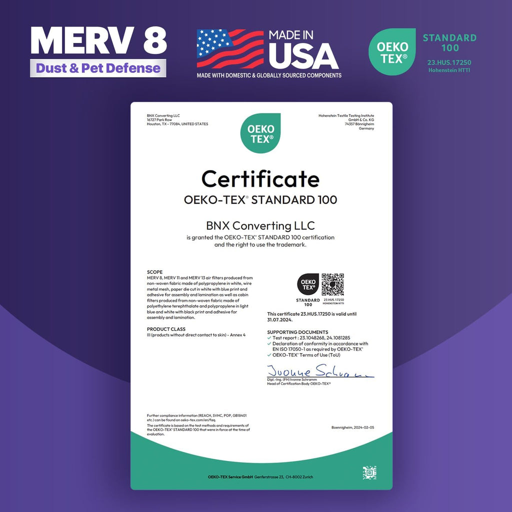 BNX TruFilter 14x30x1 Air Filter MERV 8 (4-Pack) - MADE IN USA – Dust & Pet Defense Electrostatic Pleated Air Conditioner HVAC AC Furnace Filters for Dust, Pet, Mold, Pollen MPR 600 – 700 & FPR 5