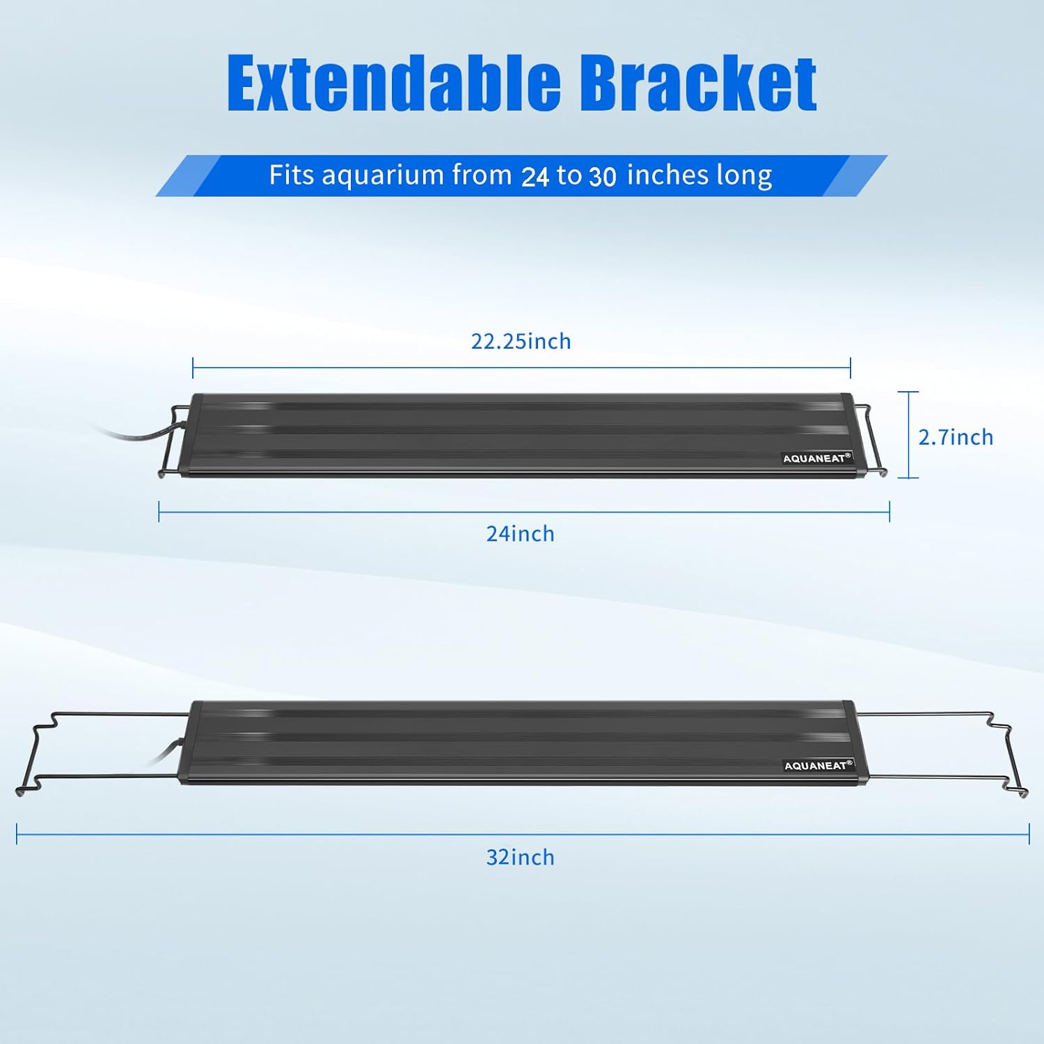 AQUANEAT LED Aquarium Light for 24 to 30 Inch Fish Tank, Auto On Off with Timer, Full Spectrum, Adjustable Brightness, Daylight Moonlight Mode, for Fresh Water Low-to-Mid Light Plants