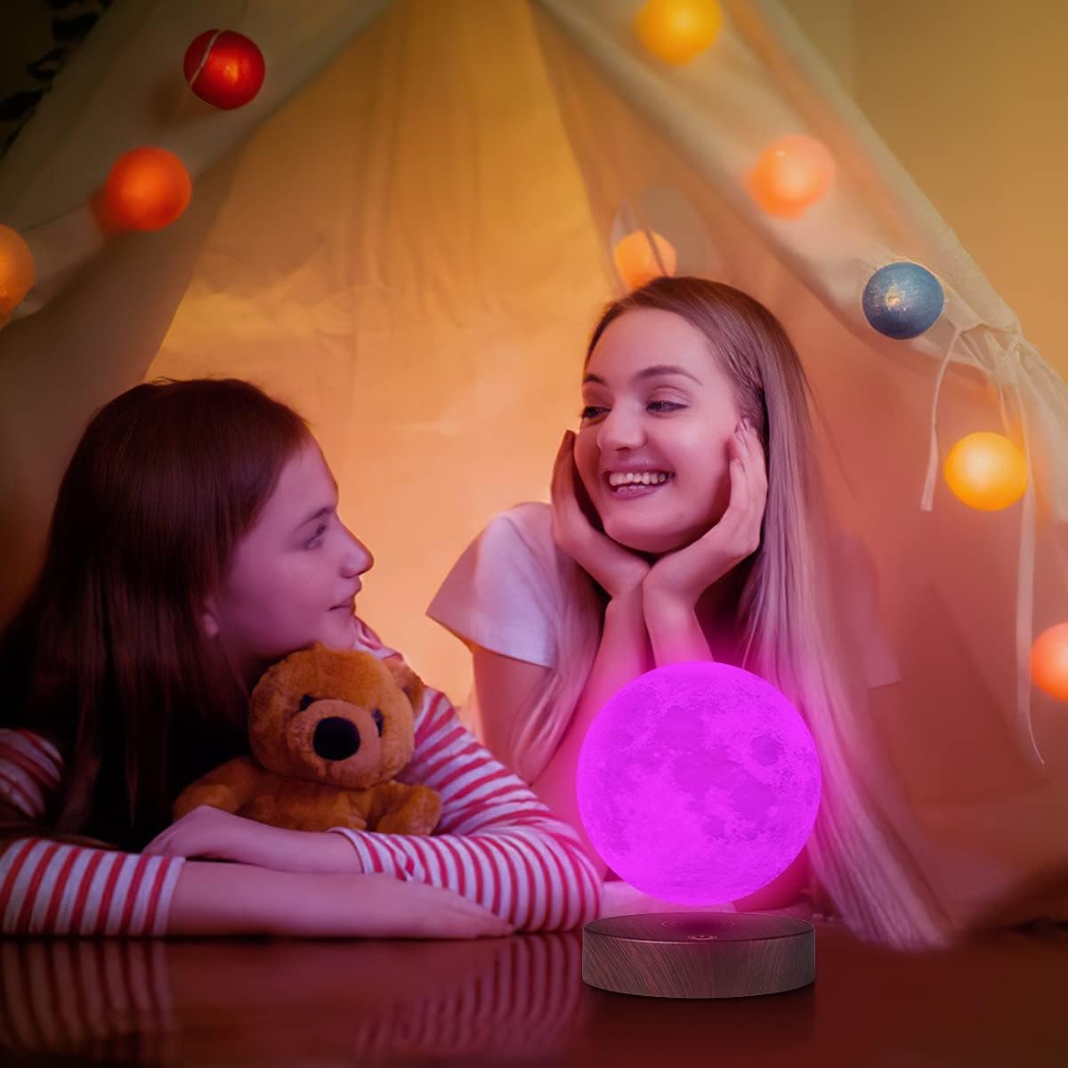 VGAzer Levitating Moon Lamp,Floating and Spinning in Air Freely with 3D Printing Moon Lamp Has 16 Colors Modes with Remote for Unique Gifts,Christmas,Room Decor,Night Light,Office Desk (16 Colors)