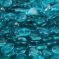 Reflective Fire Pit Glass Beads - Professional Grade Fire Glass for Fire Pit - 3/4" Firepit Glass Rock - Glass Stones - Gas & Propane Fireplace Glass (20 Pound, Aqua Blue)