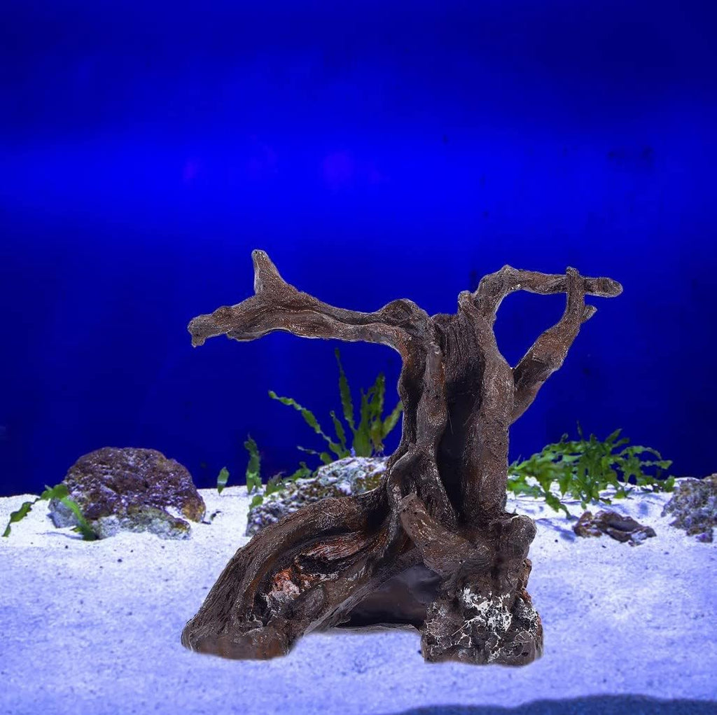 LUOZZY Aquarium Natural Trunk Aquarium Tree Root Model Resin Wood Branches for Underwater Fish Tank Decorations (Brown)