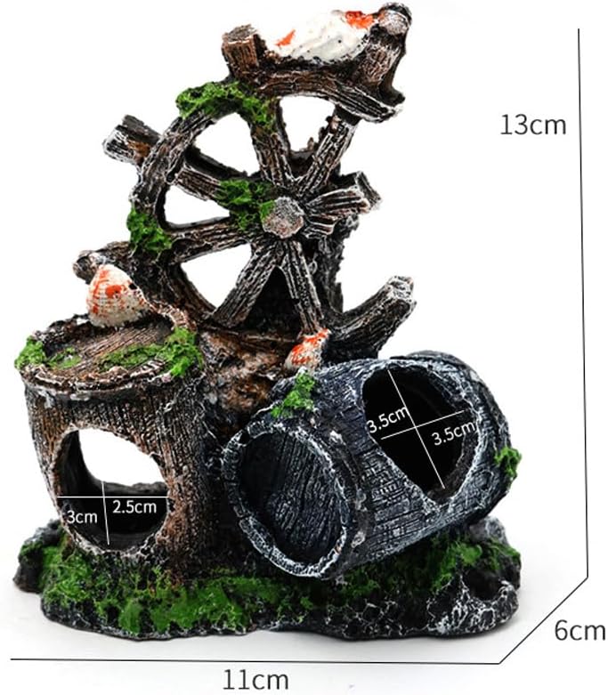 Pets Betta Fish Tank Cave Decorations,Wine Barrel Aquarium Decoration (1, Wine Barrel Decoration)