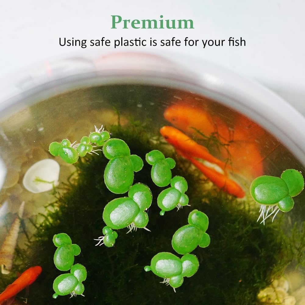SUPERFINDINGS 90PCS 3 Sizes Artificial Floating Duckweed Plastic Aquarium Floating Plant Artificial Floatings Plants Fish Tank Plant Simulation Floatings Plants for Fish Tank Aquariums