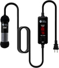 AquaMiracle Upgraded 15W Small Aquarium Heater Fish Tank Heater Turtle Heater Super Mini Aquarium Heater, Dry-Run/Overheating Protection and Memory Function, Dual LED Display, for 1-3 Gal Tanks