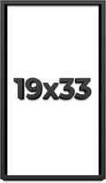 19x33 Shadow Box Frame Black | 1 Inch Deep Solid Wood Shadowbox Display | UV Resistant Acrylic Plexiglass, Acid Free Backing, Hanging Hardware | Dugan Picture Frame Style