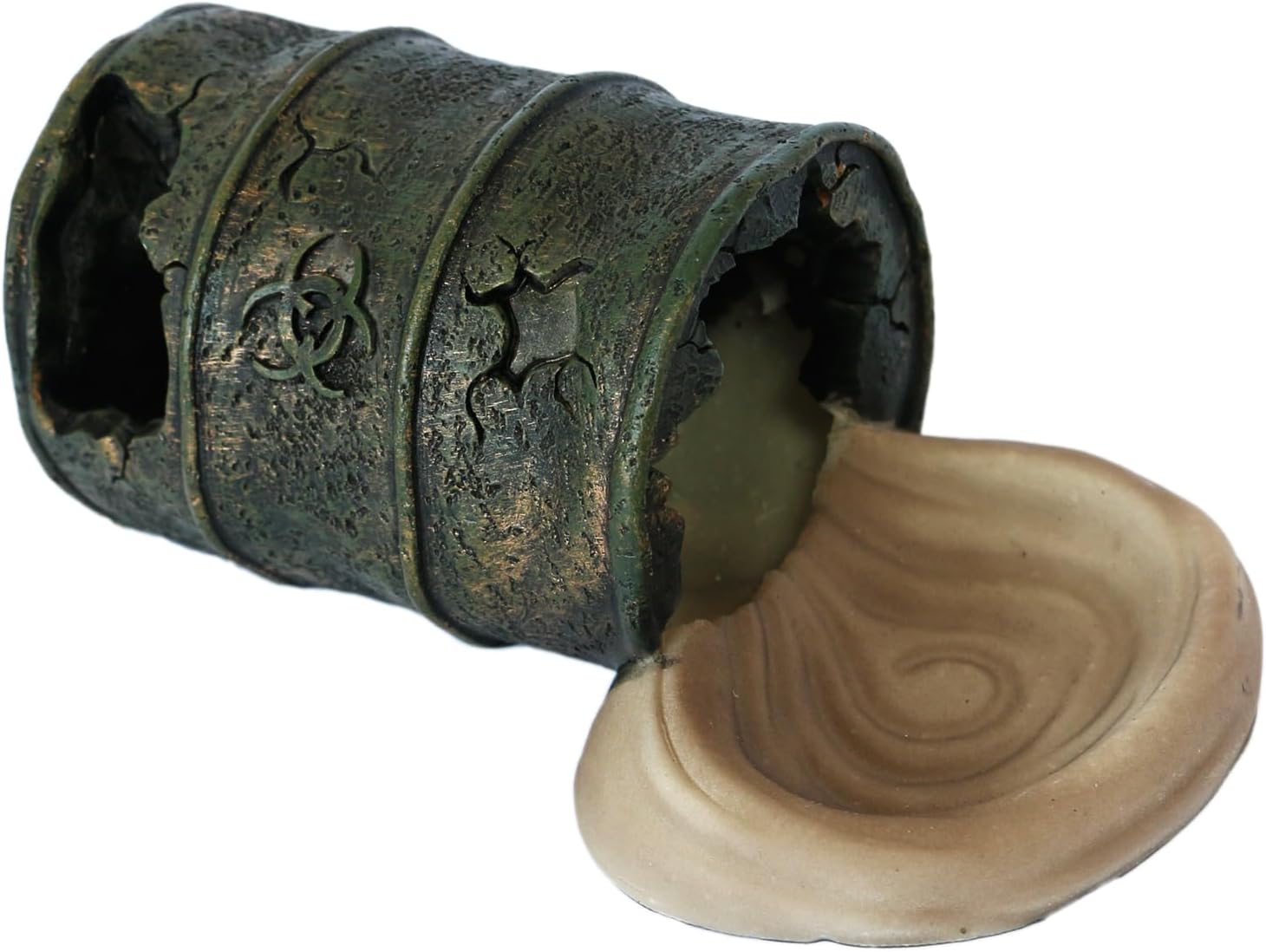 Resin Cave Habitat Hidden for Reptile and Amphibians.Terrarium & Aquarium Decor, Retro Bucket Design. Hide Cave with Dish,Perfect for Bearded Dragons,Lizards,Snakes,Geckos,Tortoises,Small Animals