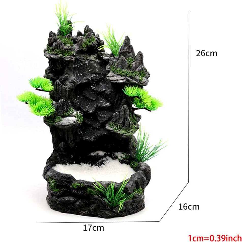 Aquarium Decoration Artificial Resin Stone Rock Mountain Fish for Tank Sand Waterfall Landscape with Realistic Aquarium Mountain Decorations
