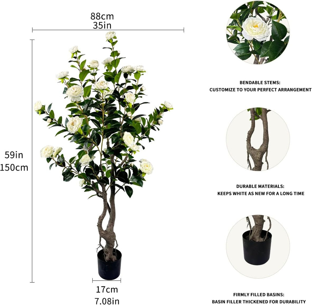 Artificial Camellia Tree 5ft Fake Trees pseudophyte