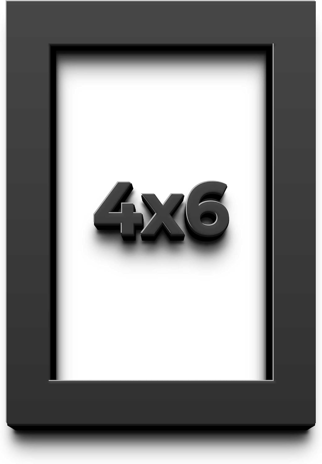 4x6 Black Shadow Box Frame - Contemporary Wood Shadow Box Complete with UV Acrylic, Foam Board Backing & Hanging Hardware