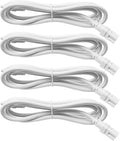 DiCUNO T5 T8 Tube Light Extension Cords 4.9FT, Female to Female Double end 3 Pin LED Tube Connector Cable, Power Extension Wire for LED Integrated Single Fixture, Garage Light, White, Pack of 4