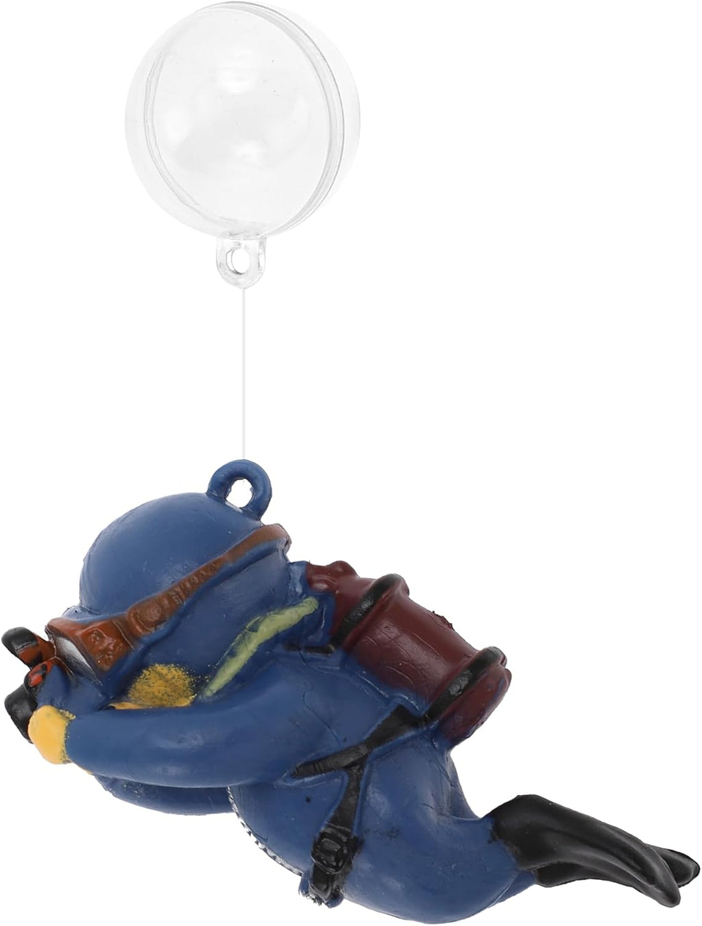 Diver Aquarium Decorations, Floating Diver Fish Tank Decorations, Floating Cartoon Diver Decor, Fun Floating Fish Decoration, PVC Diver Decor, Blue, 1 Set
