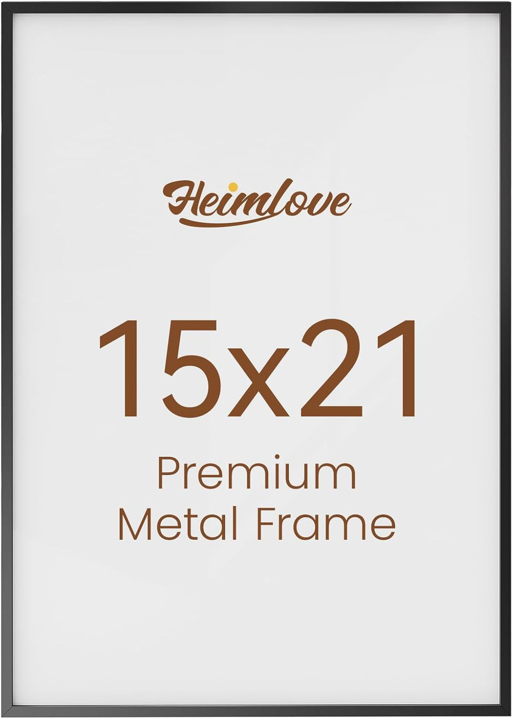 Heimlove 15x21 Metal Picture Frame,Black Aluminum Photo Frames-Real Tempered Glass,Wall Gallery Poster Puzzles Artwork frame Mounting Horizontally or Vertically Decor for Wall-1Pack
