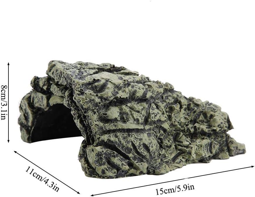 DEWIN Aquarium Large Cave - Reptile Hiding Spot, Fish Turtles Basking Hide Decoration Ornament for Home Office (Large)